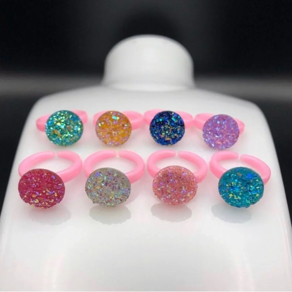 Resin Glitter Rhinestone Ring Set - Picture 3 of 5